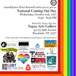 National Coming Out Day at Topaz Arts